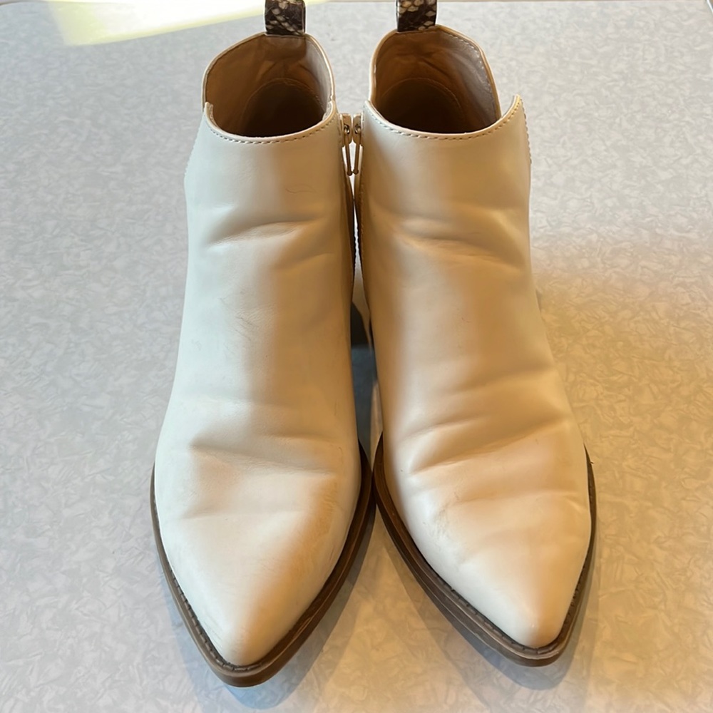women’s white/snakeskin boots